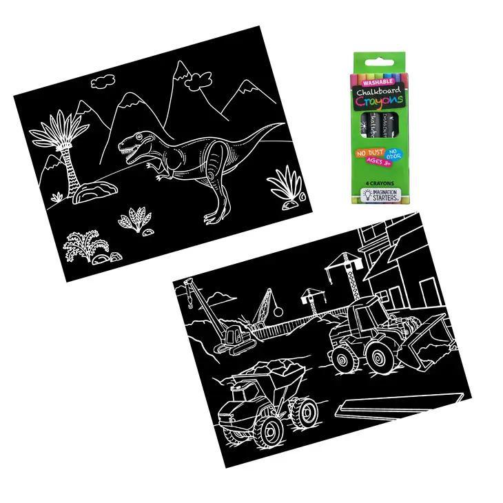 Chalkboard Minimat Travel Set with Chalk Crayons