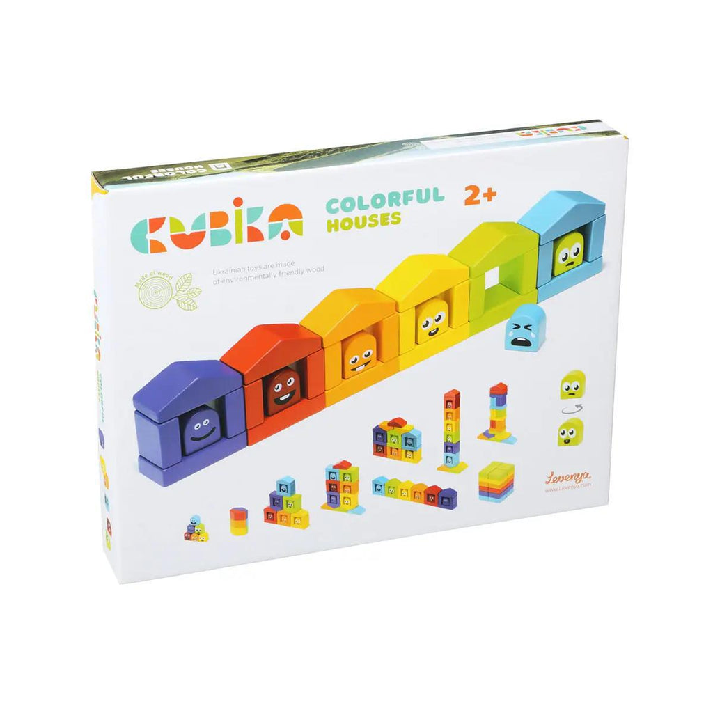 Cubik Colorful Houses Wooden Set
