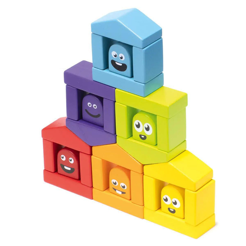 Cubik Colorful Houses Wooden Set