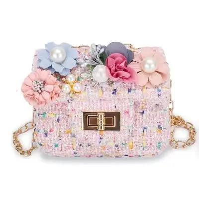 Mini Tweed Pearly Florals Purse